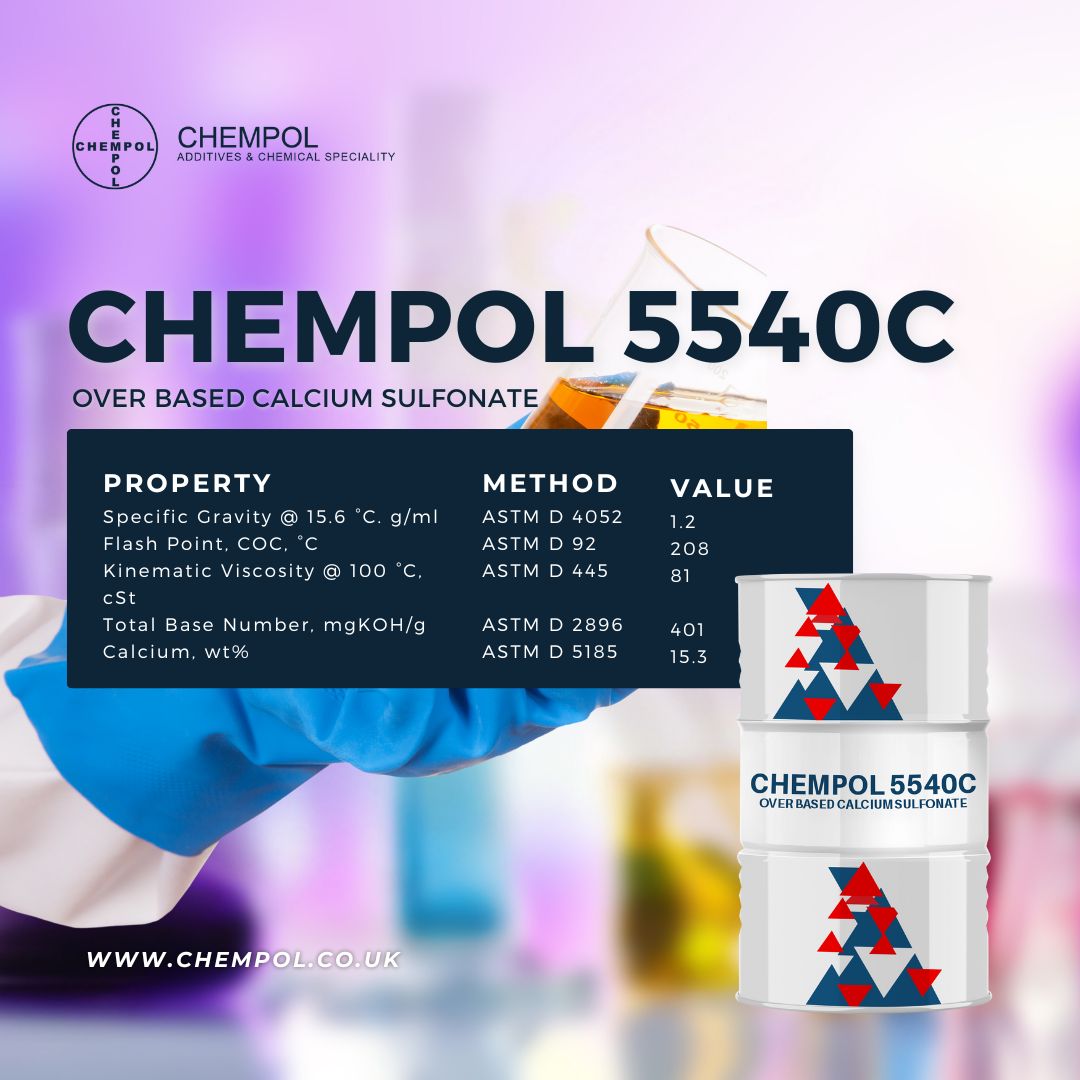 chempoluk's tweet photo. Don't let acid corrosion eat away all your profits. CHEMPOL 5540C is the high-alkalinity solution your lubricants need

CHEMPOL 5540C is the over based calcium sulfonate that neutralizes those harmful acids formed during combustion.

#CHEMPOL5540C #LubricantAdditives https://t.co/j3w0XRShWh