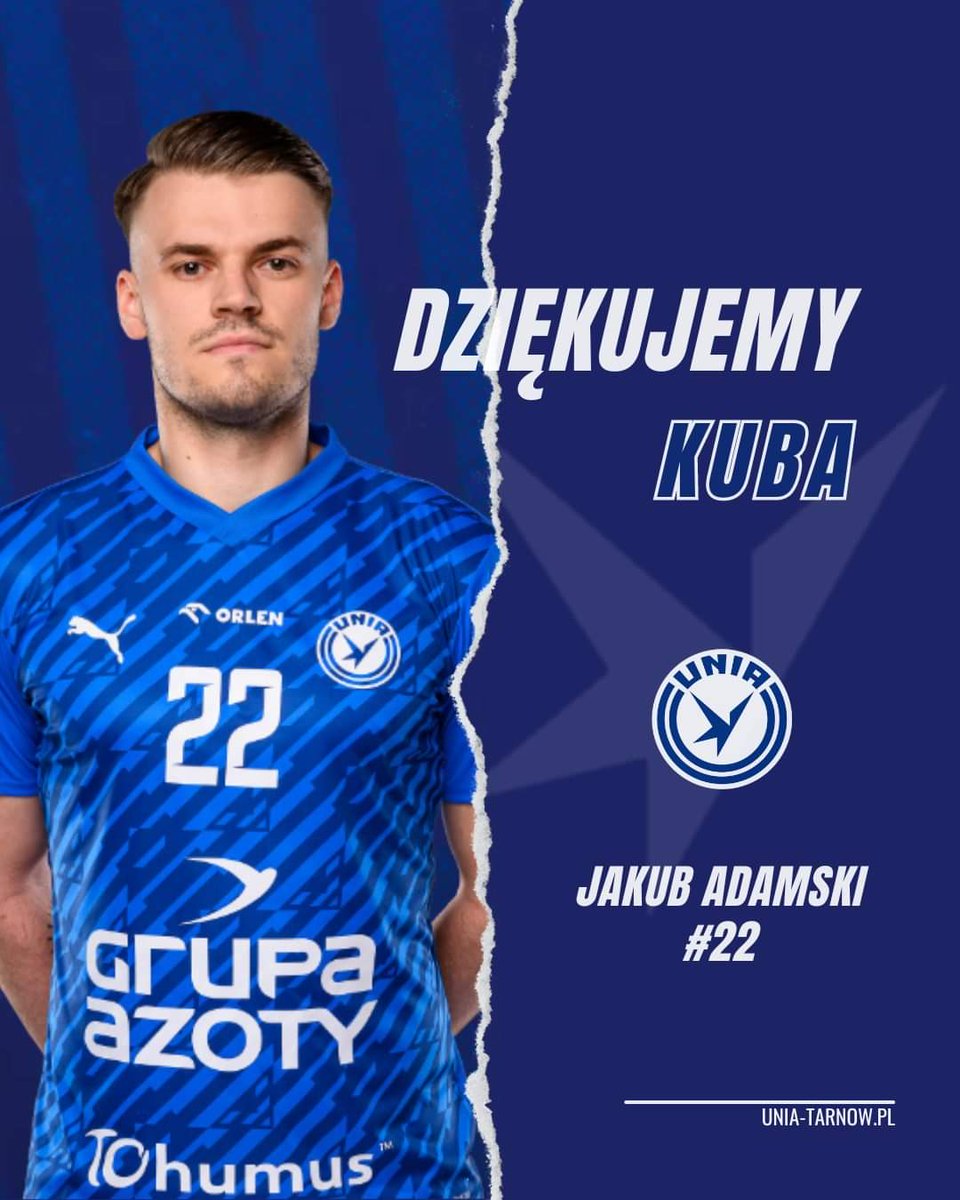 Jakub Adamski odchodzi z Grupy Azoty Unii Tarnów.

Kuba, dziękujemy za wszystko!

Życzymy powodzenia w dalszej karierze 🤝

Więcej➡️unia-tarnow.pl/2024/05/21/jak…