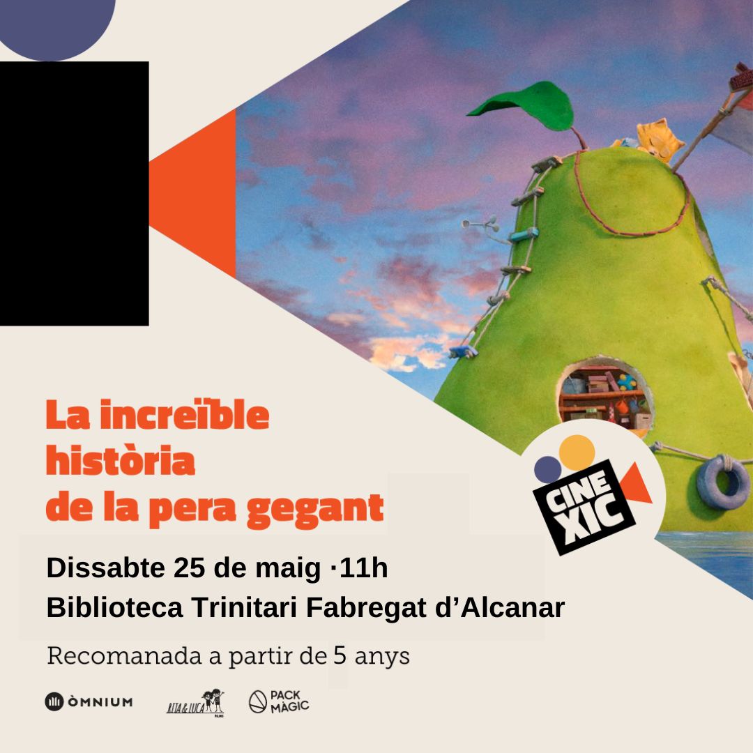 🎥Torna #Cinexic cinema familiar en català!
'La increïble història de la pera gegant', recomanada a partir de 5 anys.
La vida transcorre pacíficament a Vilasol fins que arriba un missatge en una ampolla.
📅Dissabte 25 de maig 
⏰11h
📌@BtfAlcanar 

@RitaLucaFilms 
@PackMagic_