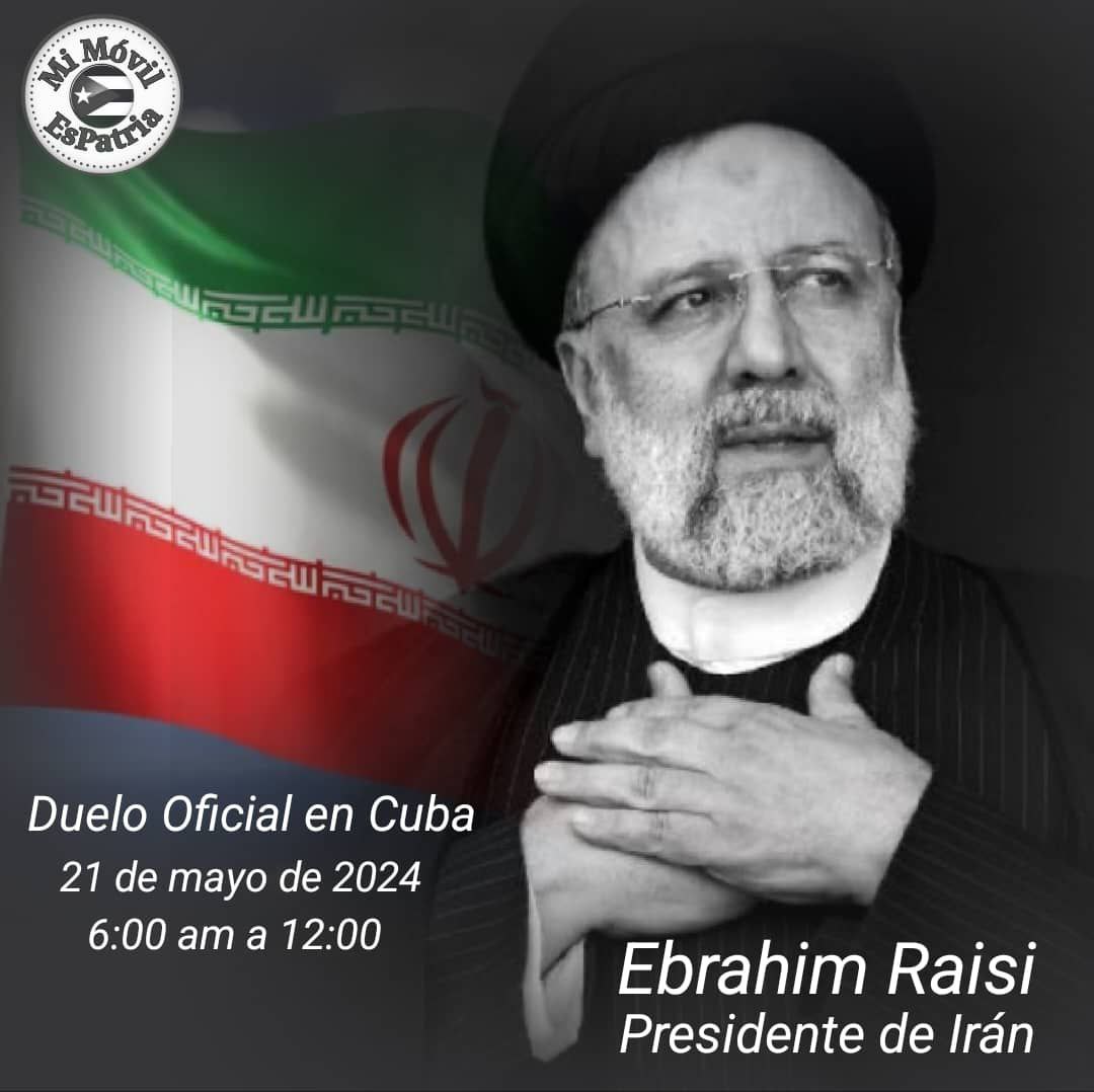 Desde #Bayamo nos sumamos al profundo dolor que alberga los corazones del pueblo iraní tras la triste noticia de la partida física del Presidente de #Irán. Estamos junto a uds. #Cuba