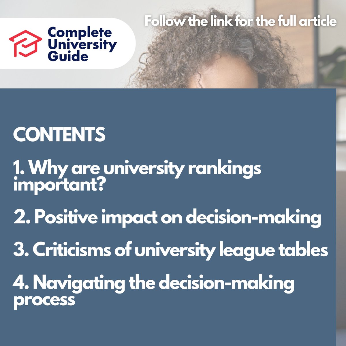 How can university rankings affect choosing where to study? Find our article here 👉 bit.ly/3K2Rn4m #leaguetables2025 #leaguetables #rankings #university #study #decisions