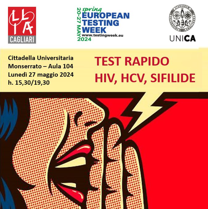 in collaborazione e con il patrocinio di @univca nell'ambito della @EuroTestWeek saremo alla cittadella universitaria con i test per lə studentə, e per chiunque voglia farlo.
#EuroTestWeek #springtestingweek