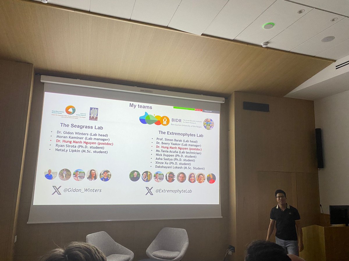 It was a great pleasure and excitement delivering a seminar at The Swiss Institute for Dryland Environmental and Energy Research at <a href="/bidrBGU/">bidrBGU</a> about our research on #seagrass and #climatechange