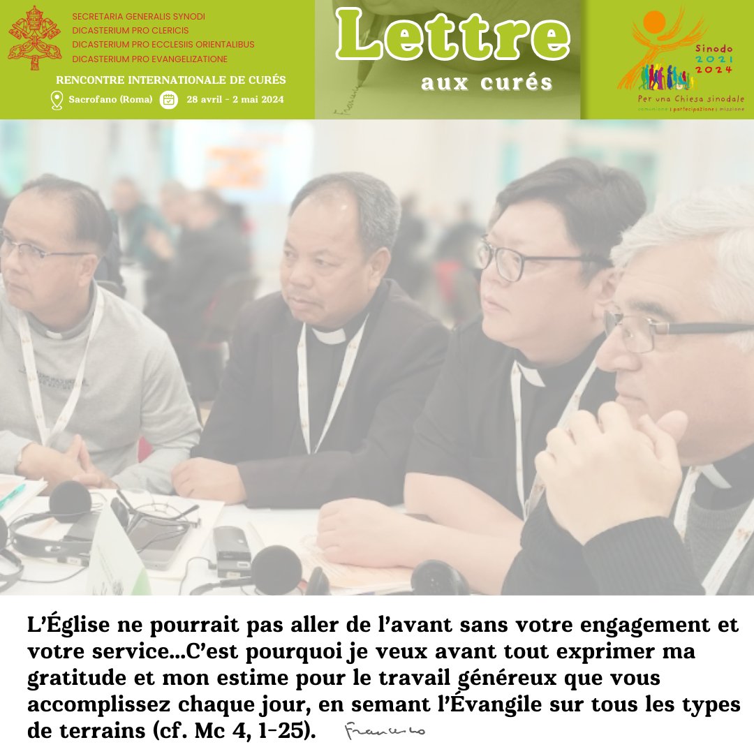 Synod_va's tweet photo. #Pope Francis @Pontifex  thanks #parishpriests for their #dedication and #service.
👉🔗 https://t.co/Ee7xfykDbW

#priests4synod #synodality #synod #SynodOnSynodality #Synod2024 https://t.co/CMZWREdA0g
