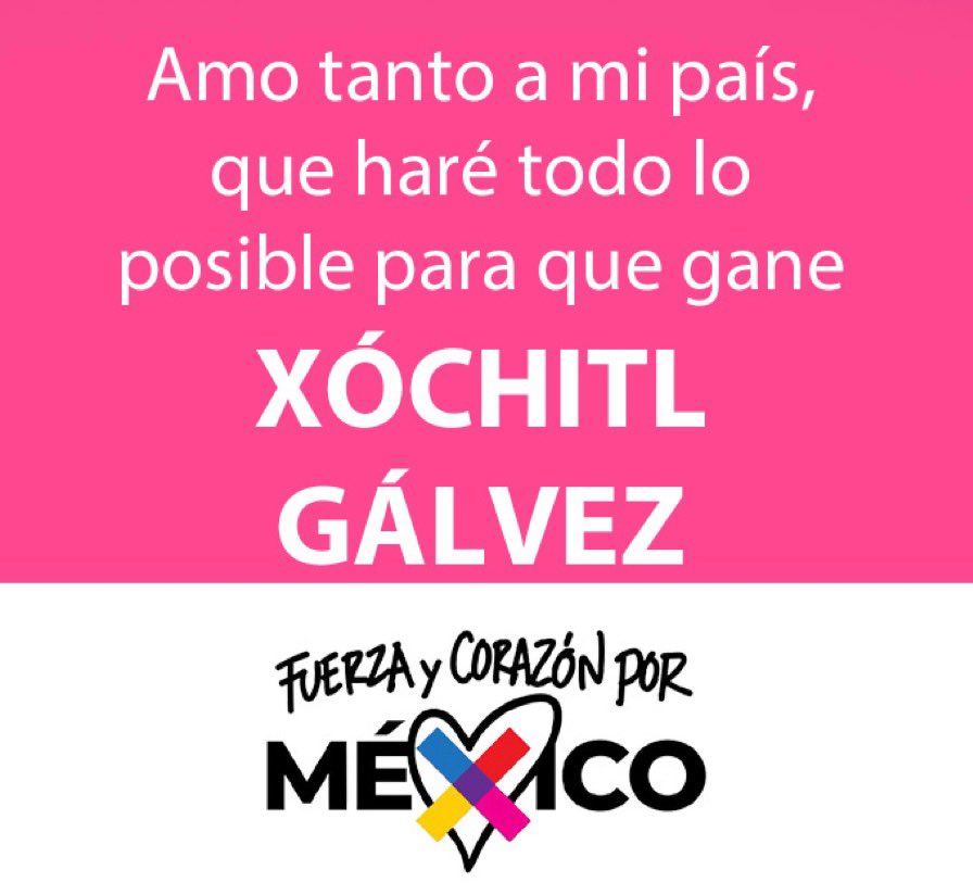 Mi compromiso de voto es por un México digno y prospero para las futuras generaciones. Por amor a México mi voto es para ❌ochitl ♥️ #HijosDeMx #MxConXochitl