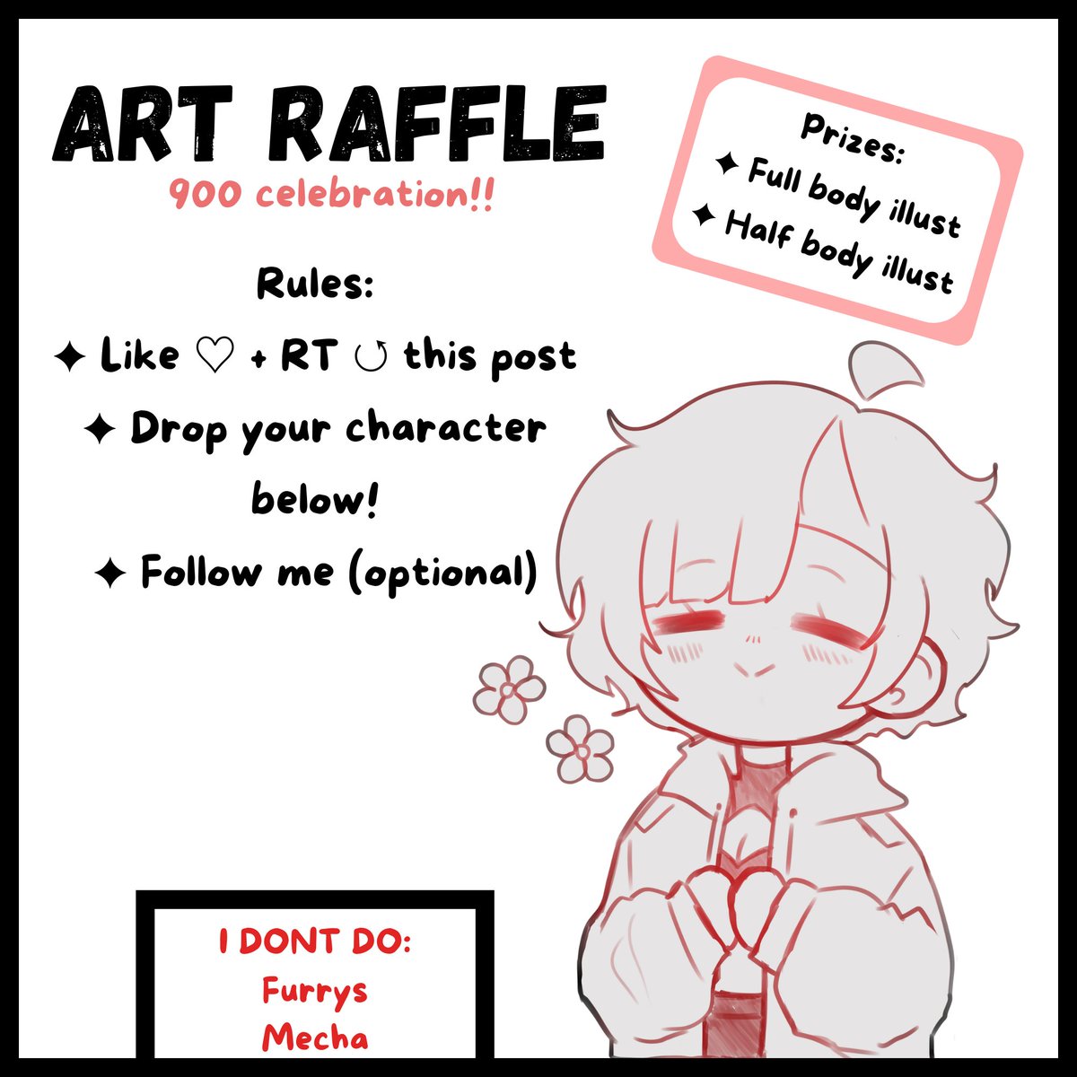 Shioni_Nath's tweet photo. 「 ART RAFFLE ✦ 」  
To celebrate 900 followers here's an art raffle °(*´▽`*)

✨2 winners!✨
Prizes: 
-Full body illust
-Half body illust

Ends: June 4th 

(ᴘɪᴄ ᴍᴀᴅᴇ ǫᴜɪᴄᴋʟʏ ᴅᴏɴᴛ ʟᴏᴏᴋ ᴀᴛ ɪᴛ ᴛʜᴀᴛ ᴍᴜᴄʜ xᴅ) https://t.co/IG4AZpDL9L
