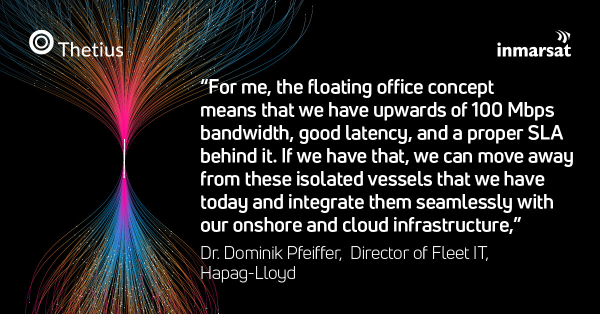 As Dr. Dominic Pfeiffer, Director of Fleet IT at @Hapag_Lloyd shared in our new report, 'The Digital Wave', it's vital that vessels are integrated seamlessly into onshore and cloud infrastructure, keeping them connected to the business. More: bit.ly/3Rgy1wH #maritime