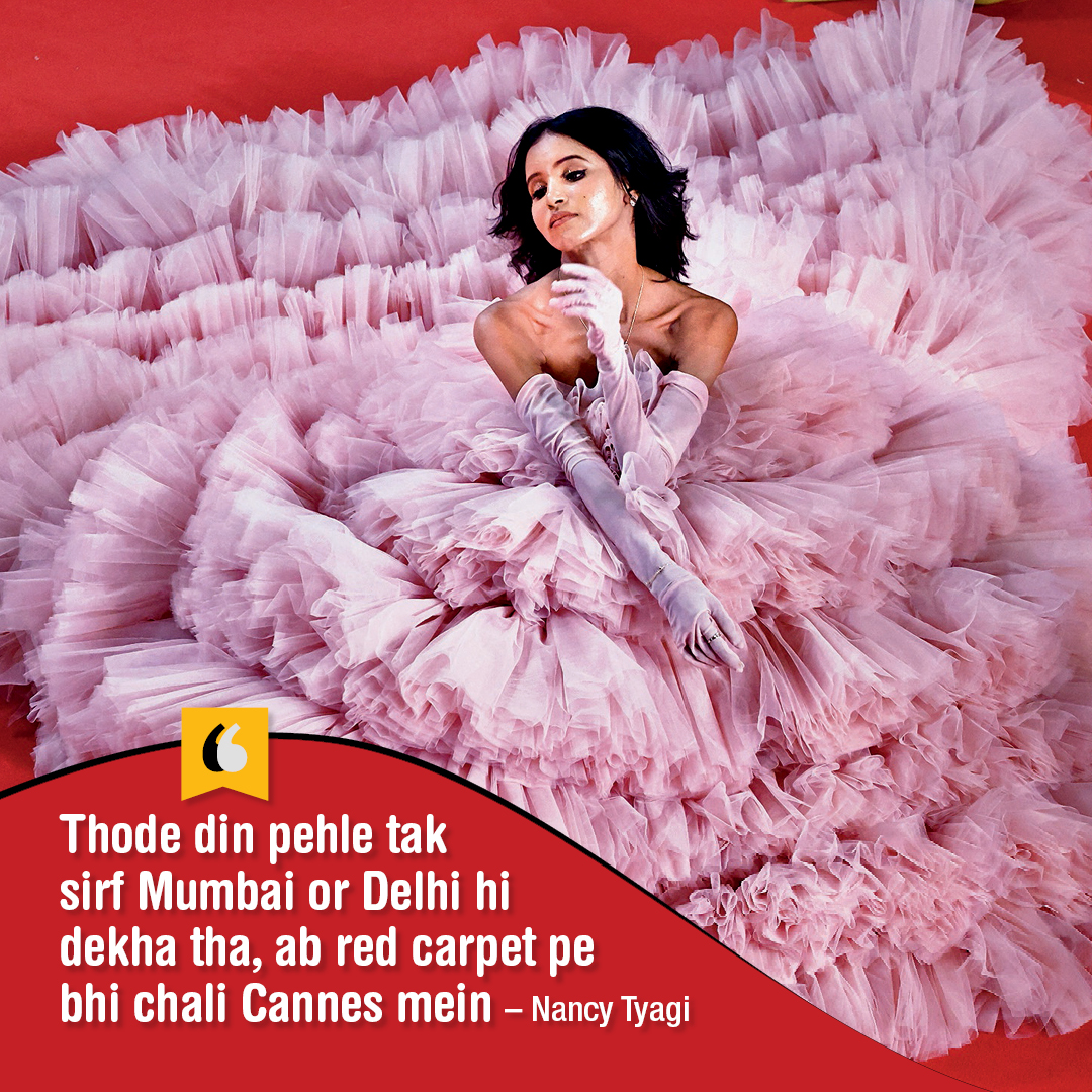 At 22, #NancyTyagi stunned on the #Cannes red carpet in a pink ruffled gown weighing over 20kg, crafted from 1000 meters of fabric. 'Mehnat kabhi waste nahi jaati' Read: shorturl.at/ZwD9J #cannes2024 #Nancy #CannesFilmFestival #FestivaldeCannes #Cannes2024