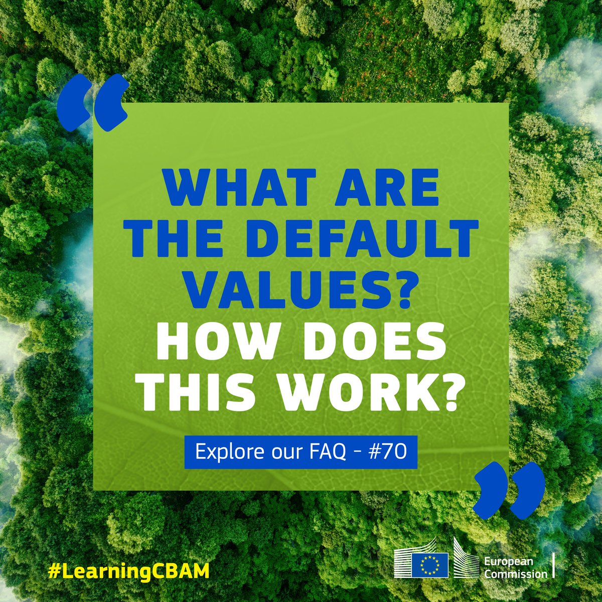 #LearningCBAM | Default values? How does it work❓ 💡Default values (I.e. estimations) play a specific role in #CBAM implementation if importers don't have all the necessary information. Find out how to use them during the transitional phase 👉 europa.eu/!BjCQpP