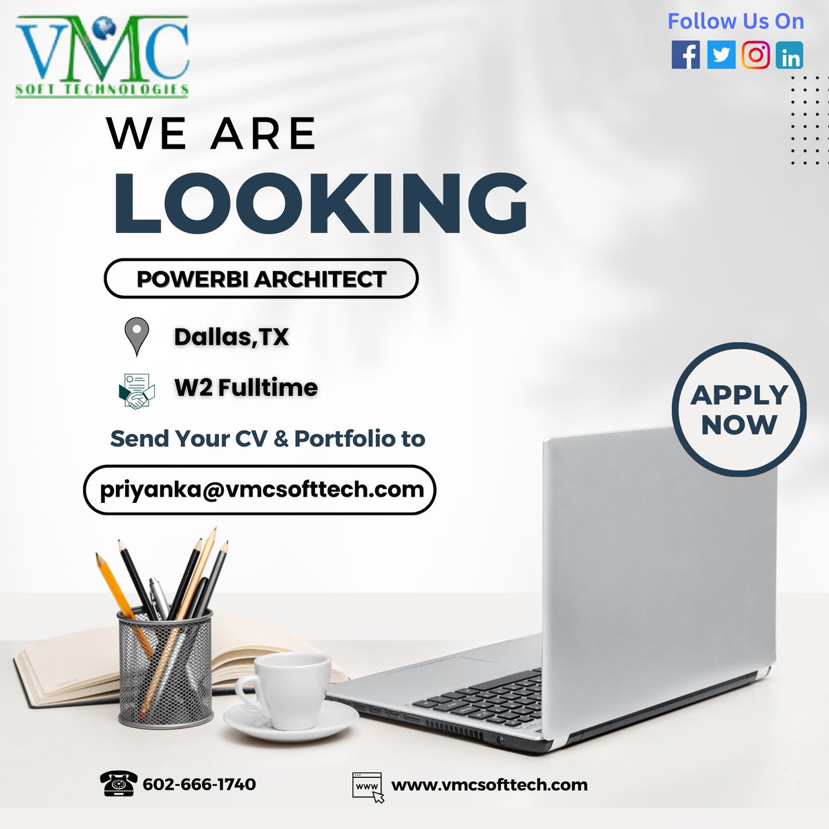VMC Soft Technologies looking for a PowerBI Architect in Dallas,TX Job Title: PowerBI Architect Locations: Dallas,TX Contract: W2 Full-Time For more details: priyanka@vmcsofttech.com/ 602-666-1740 #powerbi #microsoft #businessintelligence #excel #dataanalytics #datascience