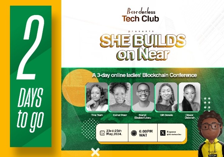 EnemuGlady22618's tweet image. Learn about DeFi (Decentralized Finance) and its applications! Join us May 23-25 at &quot;She Builds on Near&quot;.
Registration link: lu.ma/7tuyvv6o

 #SheBuildsOnNear #BorderlessEvent