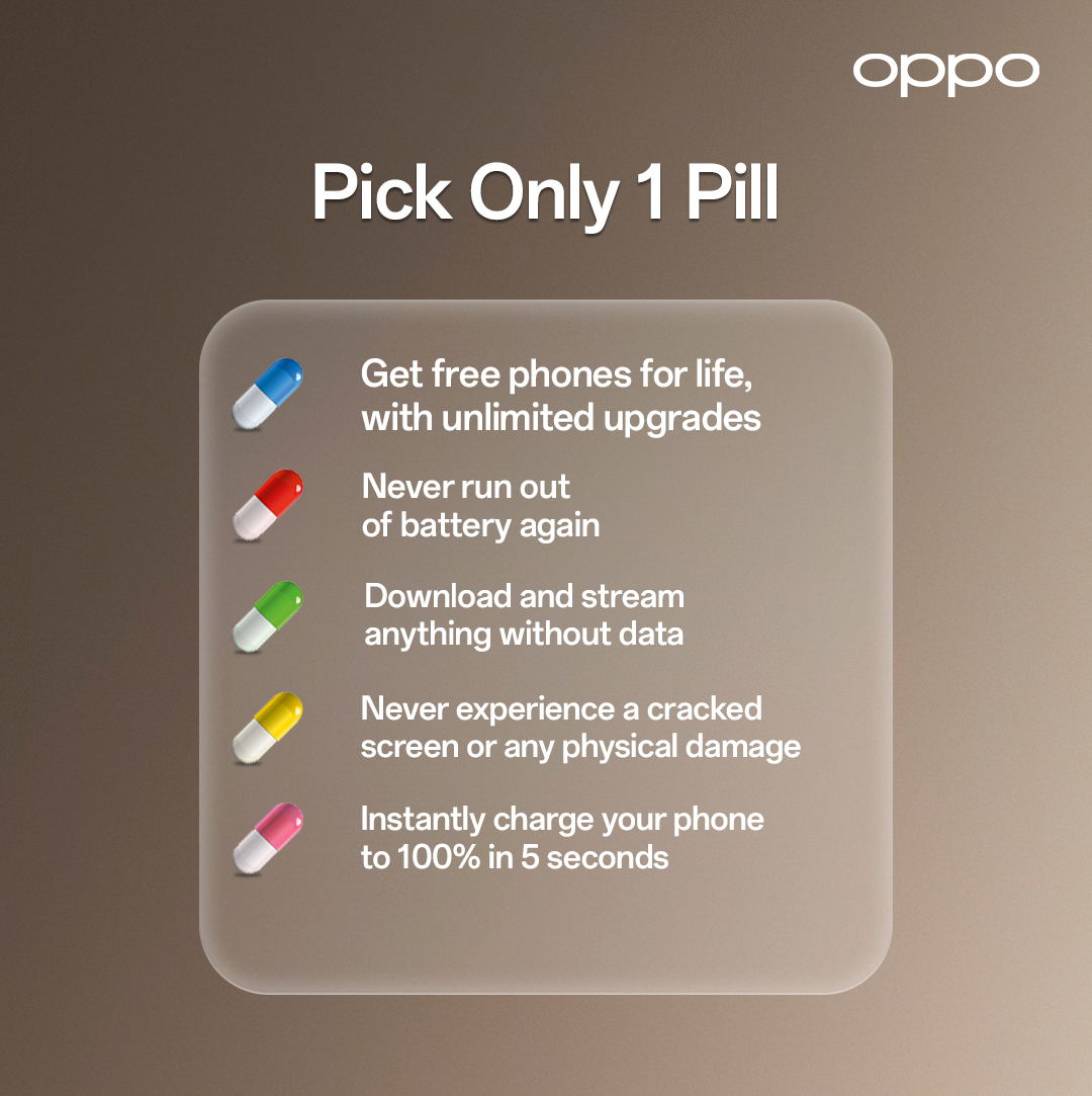 If you have the opportunity, what pill will you pick? 🤔

#Reno11F #OPPOReno11F #ThePortraitExpert