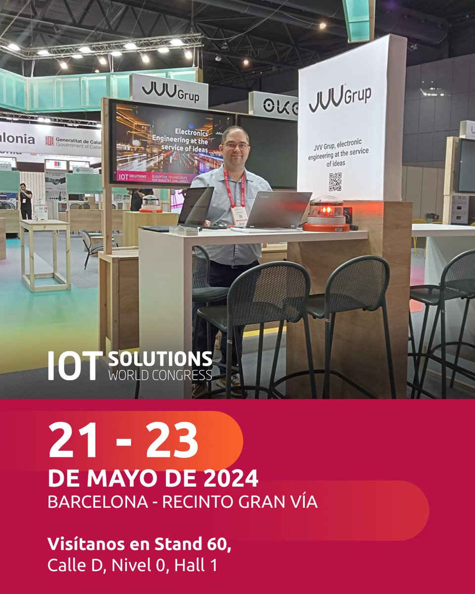 jvvgrup's tweet photo. ¡Primer día en el IOT Solutions World Congress! 🙌 

En estas horas iniciales, destacamos el ambiente del evento, con tecnologías disruptivas que enfrentan los retos de la industria. 

📍 ¡Te esperamos en el Stand 60, Calle D, Nivel 0 del Hall 1 de Fira Barcelona! https://t.co/pYVrEe5Vpk