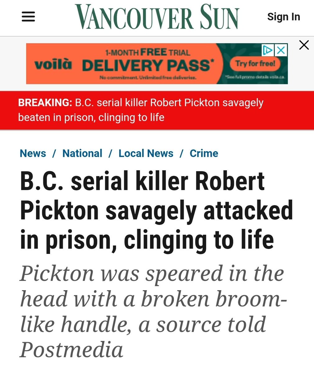AreOhEssEyeEe's tweet photo. A trial was set for June to try to block the RCMP from destroying over 13000 pieces of evidence from the Pickton farm. In addition, Pickton was planning on releasing another book that would name his accomplices.
How convenient that someone just tried to Epstein him. https://t.co/JpoN6C8j4N