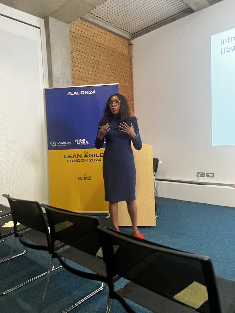 #ubuntu reminds me of a good friend Nana! Great to see Andy Dike talking about it <a href="/LeanAgileGlobal/">Lean Agile London</a> #LALDN24