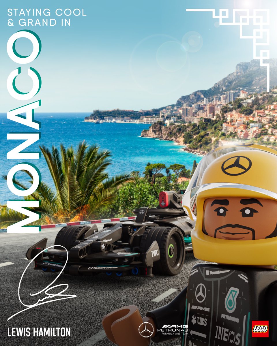 AuRupteur's tweet image. On débute le thread #F1Posters du #MonacoGP  avec le poster LEGO x Mercedes. #F1