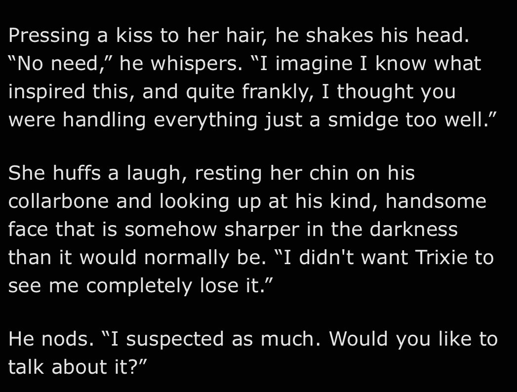 The next chapter of Angel By Design, “Judgment-Free Zone,” will be posted on Friday. Until then, here’s a taste. If you want to catch up with the series to this point, check it out here: archiveofourown.org/series/4108186
#LuciferNetflix 
#Lucifan 
#Luciferfanfic
#Luciferfanfiction