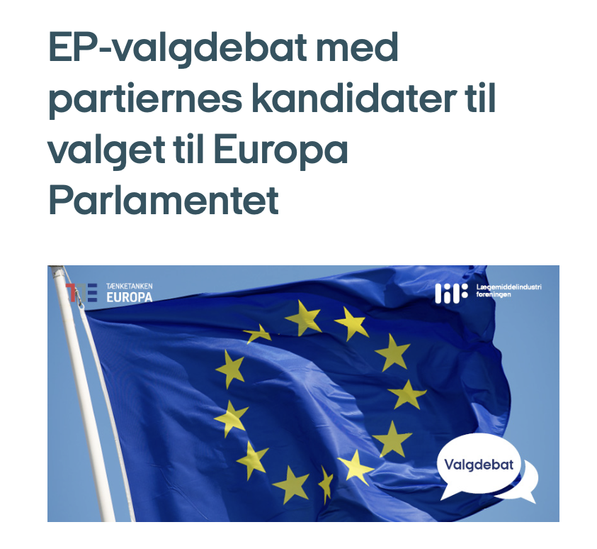 Kom med når vi i dag - I samarbejde med @LifDK - spørger de danske #EP kandidater, hvordan vi både opnår lige og sikker adgang til lægemidler og bibeholder EU's konkurrenceevne på #pharma 👇@thinkeuropa #eudk #EU2024