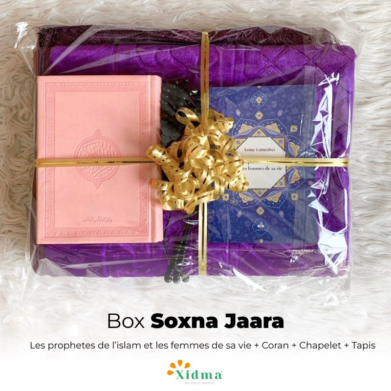 BXidma's tweet photo. Box SOXNA JAARA 💕 
• 
- Tapis 
- Coran 
- Les prophètes de l’Islam et les femmes de sa vie 
- Chapelet 

• 
🏷️ 32.000 frs 
🏬 Disponible en boutique 
🛵 Et en livraison 
☎️ 77 897 22 22 

• 
Achetez directement sur https://t.co/NzSrbf7dva https://t.co/Dd7K8Gu5xd