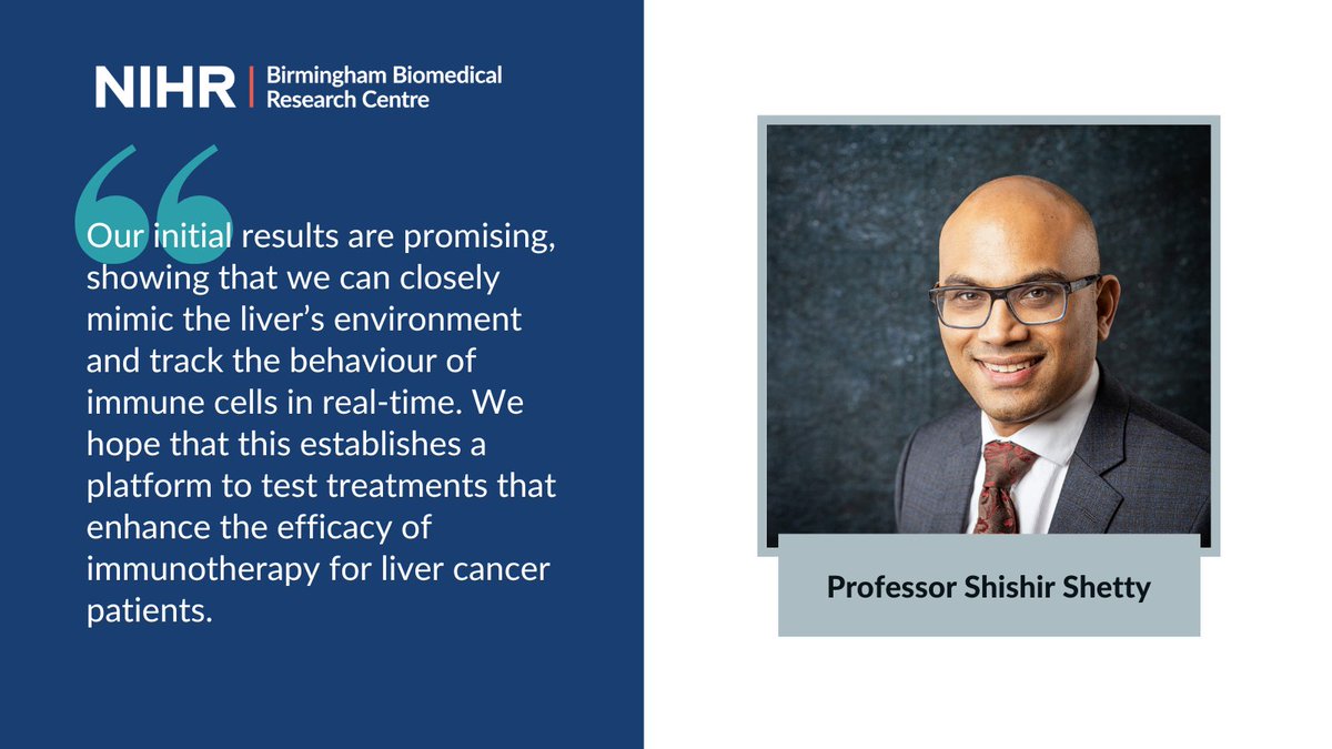 To improve cancer treatment, BRC researchers are using innovative organ-on-a-chip technology to imitate the liver’s environment and improve immunotherapy for #LiverCancer.

Read more: birminghambrc.nihr.ac.uk/news-and-event…

#OrganOnAChip #LiverTwitter