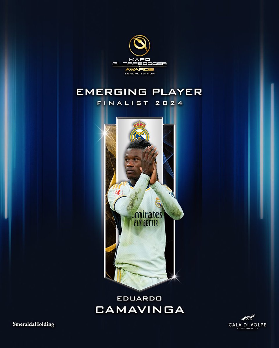 Will Eduardo Camavinga clinch the EMERGING PLAYER title at the @KAFD #GlobeSoccer European Awards? 🏆⁣⁣

@Camavinga #KAFD #HotelCaladiVolpe #SmeraldaHolding #LaLigaAwards