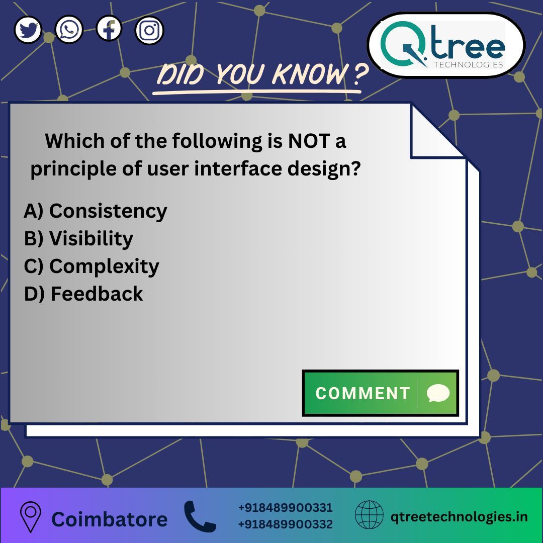 Qtreetech's tweet image. Elevate your skills, craft compelling digital journeys, and shape the future of user interaction. 
Join us on the path to mastering UI/UX design
call us at 8489900331 or mail to info@qtreetechnologies.com
#uiuxtrainingincoimbatore #uiuxcourse #BackendDevelopment #uiuxSkills
 #Web