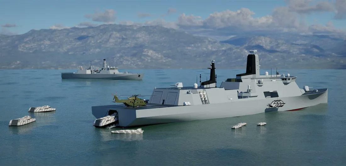 Commando Insertion craft make use of the stern ramp while Steller System’s innovative Inflatable Launch and Recovery System (ILARS) is used to deploy USVs over the side.

navylookout.com/steller-system…