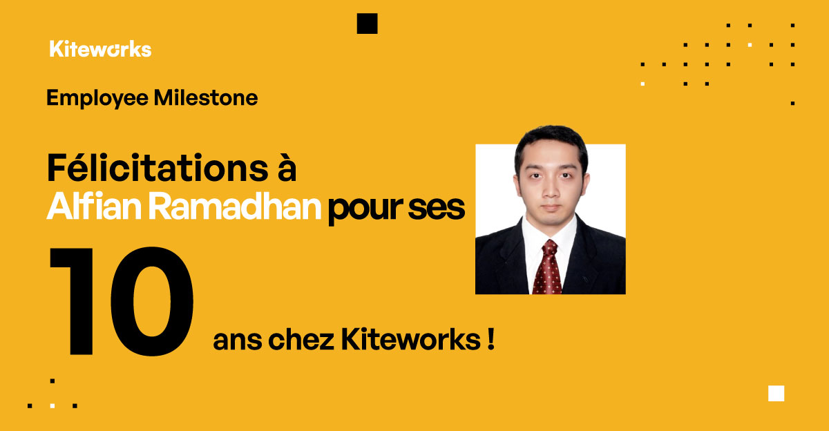 KiteworksFR's tweet photo. Félicitations à Alfian Ramadhan pour ses 10 ans passés chez Kiteworks ! 🎉🥳 En tant que Senior Software Engineer II pour la région APAC, Alfiane a largement contribué à notre réussite.

#Kiteworks #KiteworksMilestones #TeamworkMakesTheDreamWork https://t.co/ST6NILTpcw
