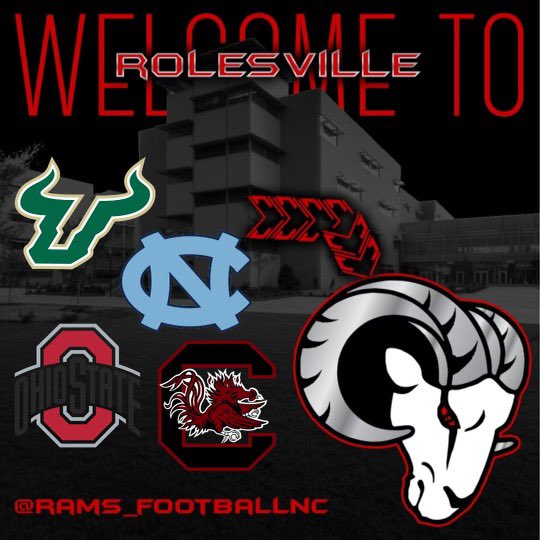 On yesterday we would like to thank @USFFootball @UNCFootball @OhioStateFB @GamecockFB for recruiting our student athletes. @RamsFootballNC @RRACKLEY9 #RecruitTheRams
