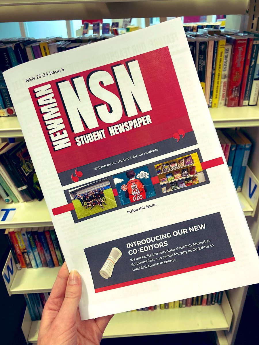 NSN Issue 5 was delivered to our form groups this morning! Another wonderful edition from our talented team 📰
#NewmanRCReads #LiteracyMatters