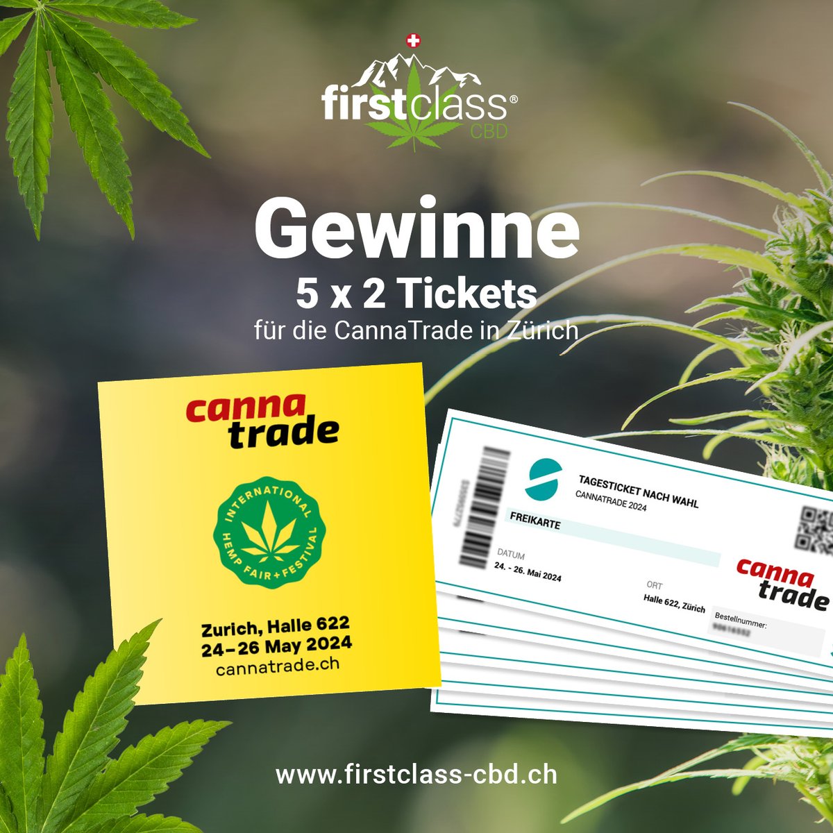 Gratis a CannaTrade 2024?
Denn lohnt sichs do mitmache 

firstclass-cbd.ch/gewinne-ticket…