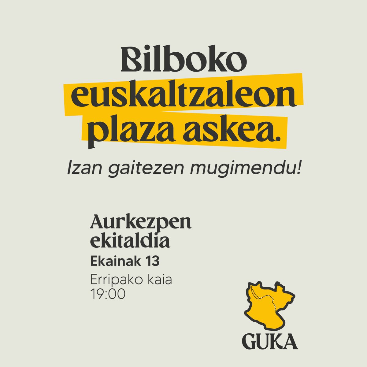 BilbokoAEK's tweet photo. Ekaina hurbil dago... #guka https://t.co/L27b9HeTIP