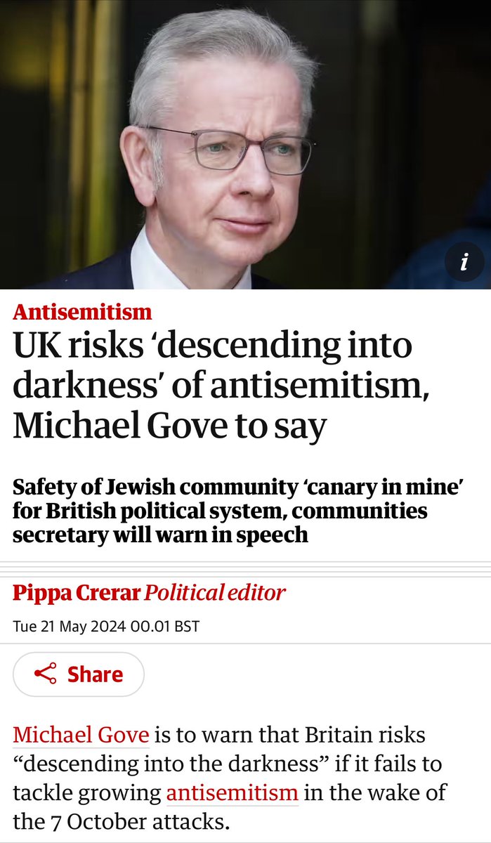 “Michael Gove gives dire warning about inflammatory racist conspiracy theories” does feel especially insulting to everyone’s intelligence