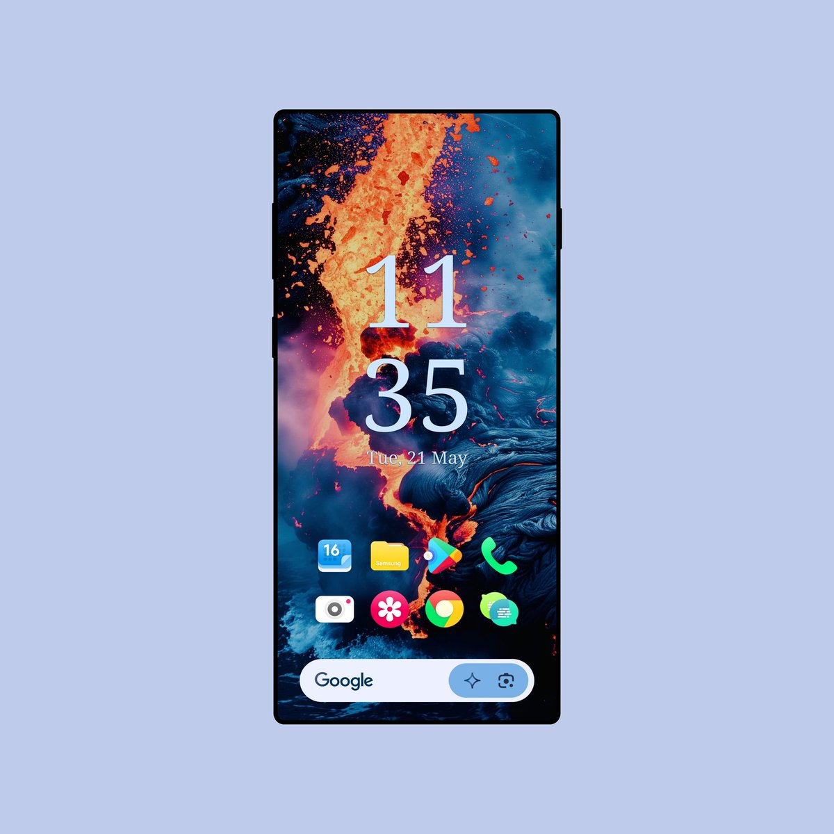 Pixel Clock widgets by Mohamed Ibrahim Places 3 wallpaper @InfinityPixels_ Search bar @pashapuma1 Nebula icons @starkdesigns18