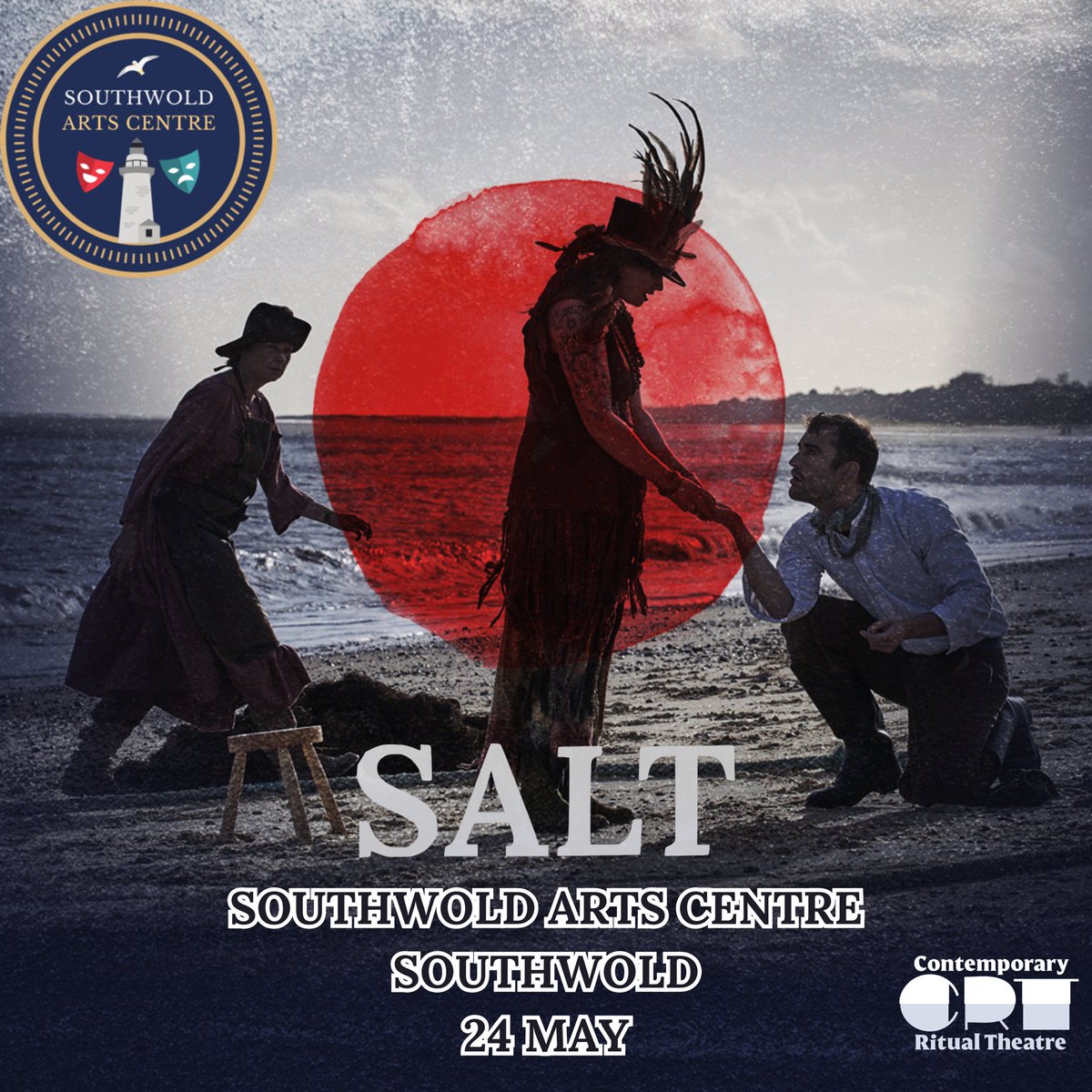 #SALT comes to <a href="/ArtsSouthwold/">Southwold Arts Centre</a> this Friday 24th. We can’t wait to see you there! 

Tickets are selling fast - be quick to grab one via the link in our bio. Let the buzz continue…

#SaltPlay #RitualTheatre #ContemporaryRitual #britishtheatre #suffolk #theatretour