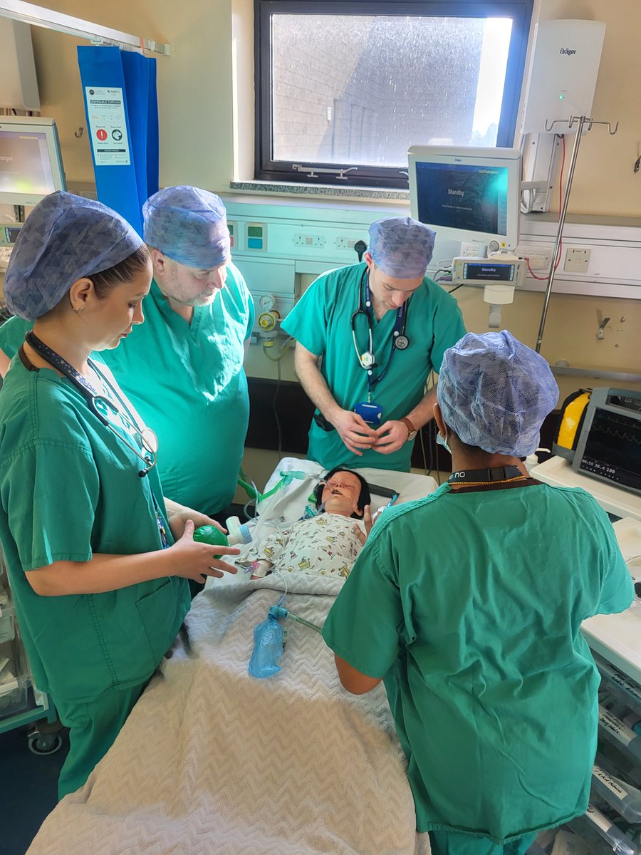 ShazCassidy's tweet photo. Paediatric Laryngospasm in PACU: An Anaesthetic Emergency, simulated @MUH in May. Management of this glotic closure due to a reflex constriction of the laryngeal muscles post multiple teeth extractions in line with QRH guidelines. #QRH #IPE https://t.co/J1EXYSxnd7