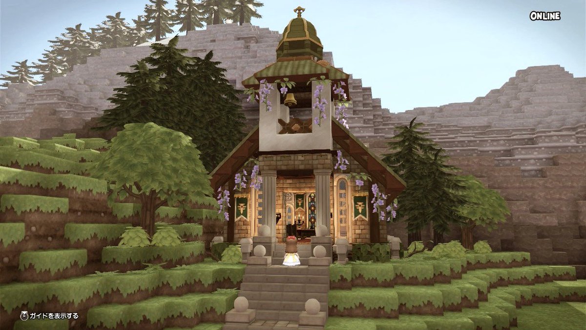 小さな教会を作ってみました⛪️🪻
 #DQB2