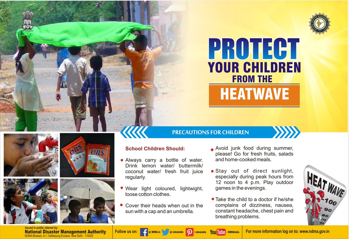 Protect your children from Heatwave. #Heatwave #beattheheat @MIB_India @PIB_India @DDNewslive @airnewsalerts