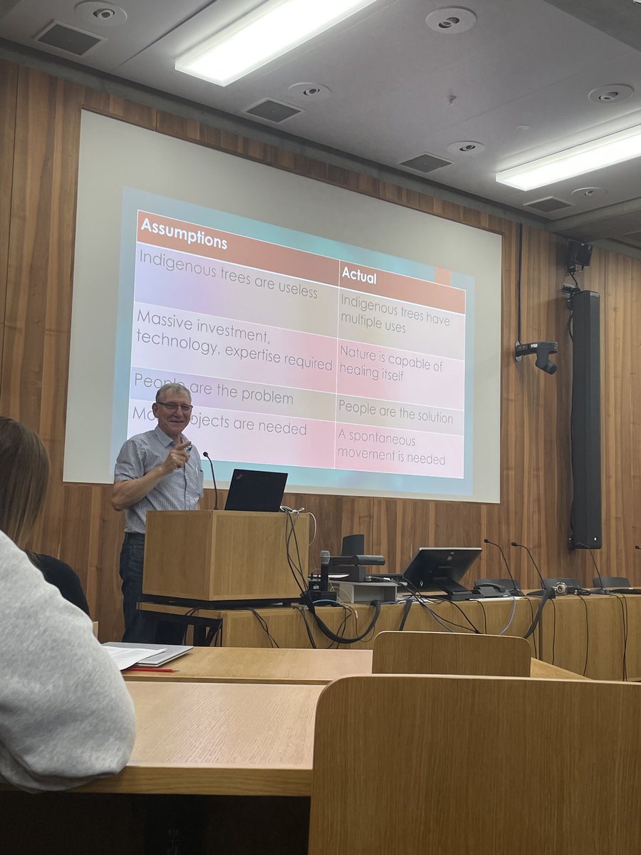 “Nature is capable of healing itself if we give a little bit of support.” Today, we had the honour to host a talk by Tony Rinaudo at @eth_en with @WorldVision! Tony, pioneer of the #FMNR approach, generously shared many insights from his work with local communities in the Sahel.