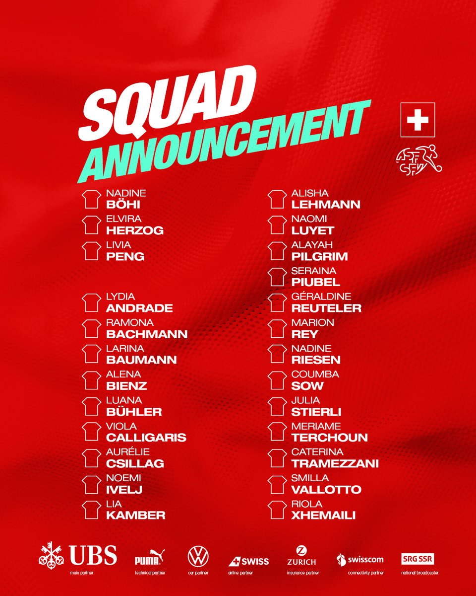 Aufgebot / Sélection / Convocazione

🇨🇭🆚 🇭🇺
📆 31.5 🕗 20:00
🏟️ Tissot Arena Biel/Bienne
🎟️ ticketmaster.ch

🇭🇺 🆚🇨🇭
📆 4.6 🕠 17:30 🏟️ Budapest