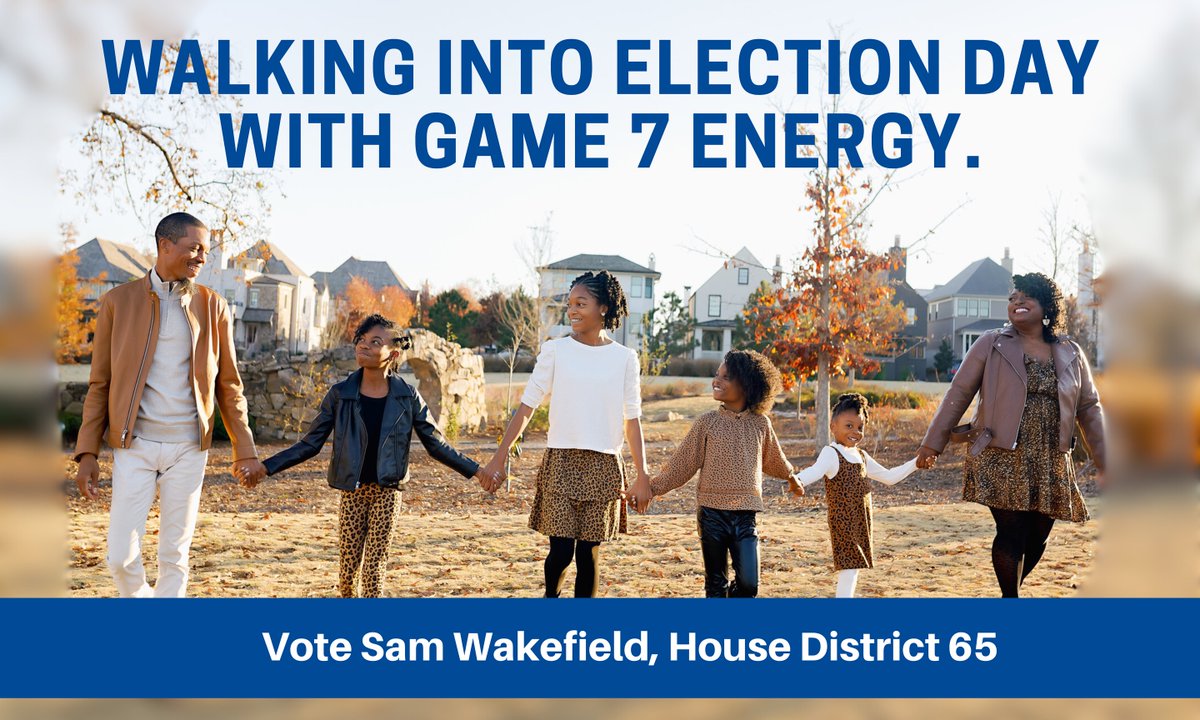 It's election day! If you live in Georgia House District 65, we need your support today.  Let's finish strong!  See you at the polls! #samfor65