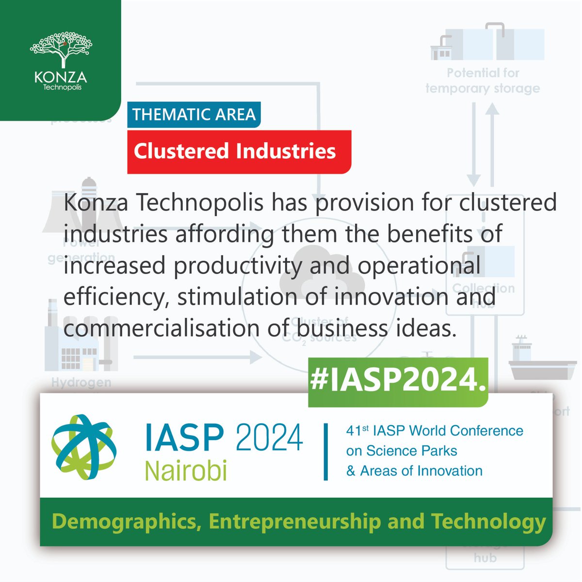 The 41st IASP World Conference #IASPnairobi is just around the corner. One of the key thematic areas is 'Clustered Industries' - highlighting how Konza Technopolis provides tailored infrastructure and support to foster increased productivity, operational efficiency, innovation