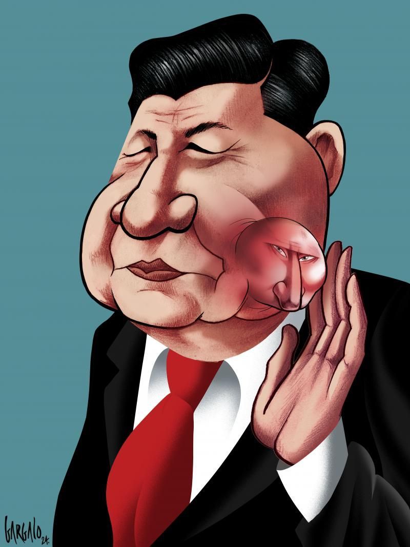 Abscess. Cartoon by @vascogargalo: buff.ly/4bHllqa #XiJinping #Putin #China #Russia