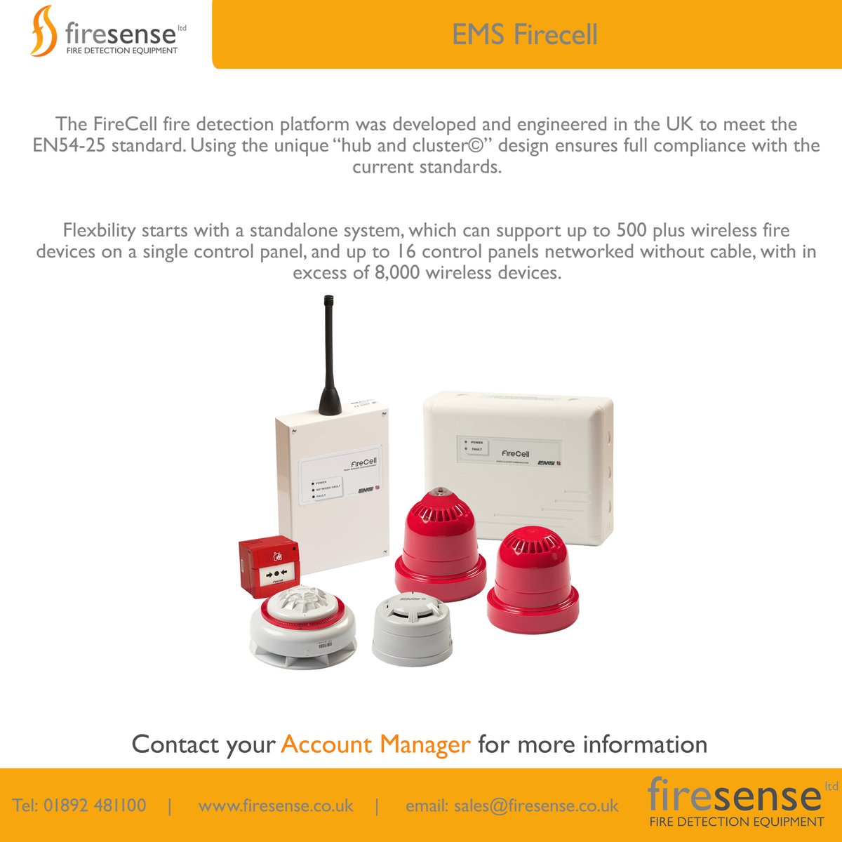 Firesenseltd's tweet photo. The FireCell fire detection platform was developed and engineered in the UK to meet the EN54-25 standard. Using the unique “hub and cluster©” design ensures full compliance with the current standards.
#ems #firecell #wireless #radio #firealarm #wirelessfire https://t.co/oBbhpYiDjN