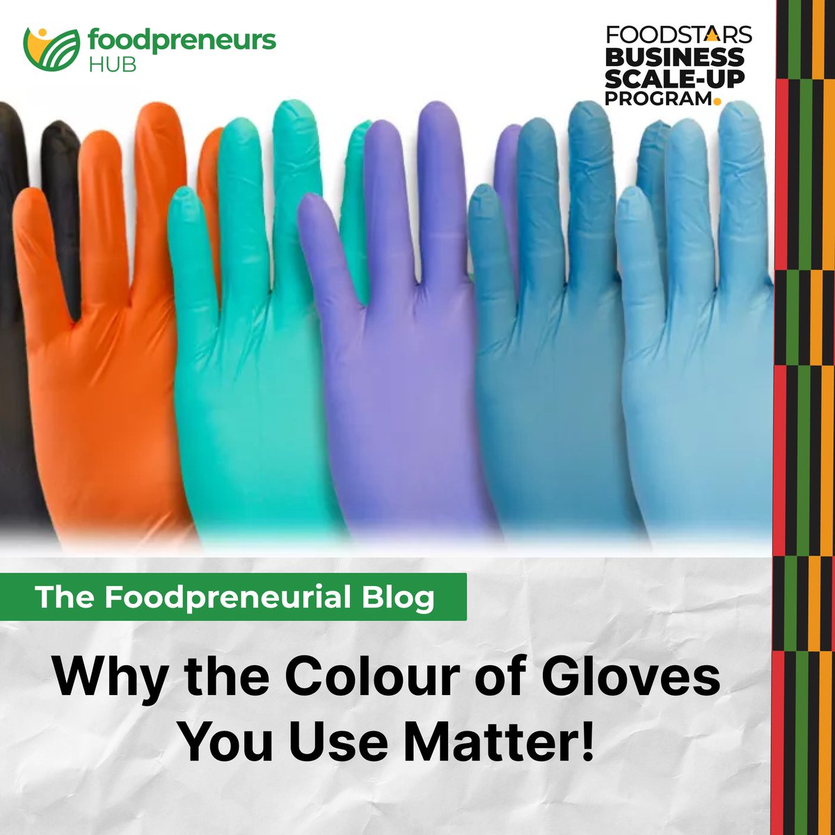 Keep Your Food Safe with Coloured Gloves! 🧤
Did you know that using coloured disposable gloves can significantly reduce the risk of contamination in your food processing? 
read more foodpreneurshub.com/blogs

#israel #foodsafety #foodbusiness #foodsecurity  #sdg3 #Entrepreneur