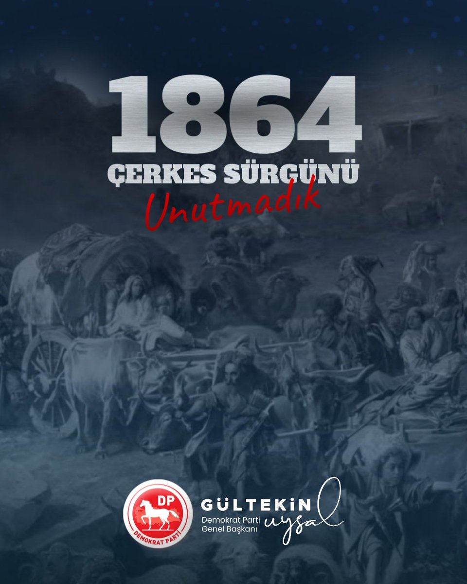 Tarihin en büyük acılarından ve insanlığın en büyük utançlarından birinin yıl dönümü bugün! 21 Mayıs 1864'te soykırım ve sürgünle yaşamdan ve vatanlarından koparılan Çerkesleri rahmetle anıyor, bu mezalimi ve nicelerine sebep olan zalimliği kınıyorum. #ÇerkesSürgünü