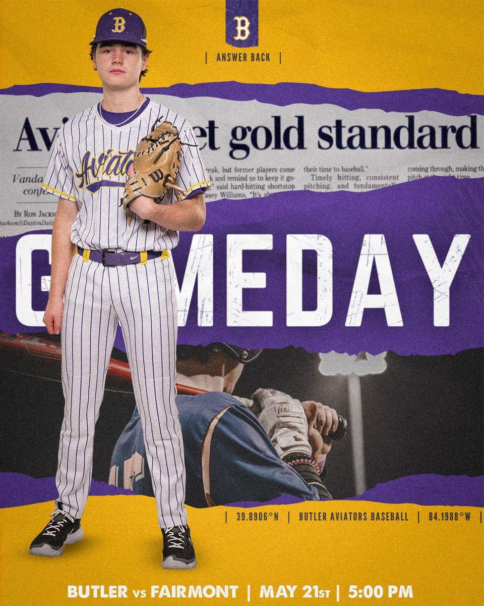 ButlerBaseball's tweet photo. It's GAMEDAY! The Aviators (22-6) travel to Kettering to take on the Fairmont Firebirds (22-5) in District Semi-Final action at 5:00 pm.
Tickets can be purchased online at https://t.co/rLE1lJLdUF or at the gate.
Adults: $8
Students: $5
#SurviveAndAdvance #AnswerBack https://t.co/iAy8qZVpKW