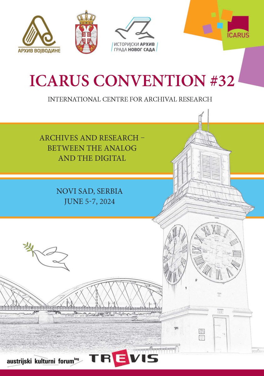 IC Archival Research (@icaruseu) on Twitter photo 📢 Registration is open! Join us in the beatiful city of Novi Sad and enjoy the extensive programme of presentations, social activities & local #cultural and #historical insights.
🗓️5-7 June
📍<a href="/AVojvodine/">Архив Војводине (The Archives of Vojvodina)</a> & Historical City Archives Novi Sad
Read more: shorturl.at/OtYcT 📢 Registration is open! Join us in the beatiful city of Novi Sad and enjoy the extensive programme of presentations, social activities & local #cultural and #historical insights.
🗓️5-7 June
📍<a href="/AVojvodine/">Архив Војводине (The Archives of Vojvodina)</a> & Historical City Archives Novi Sad
Read more: shorturl.at/OtYcT