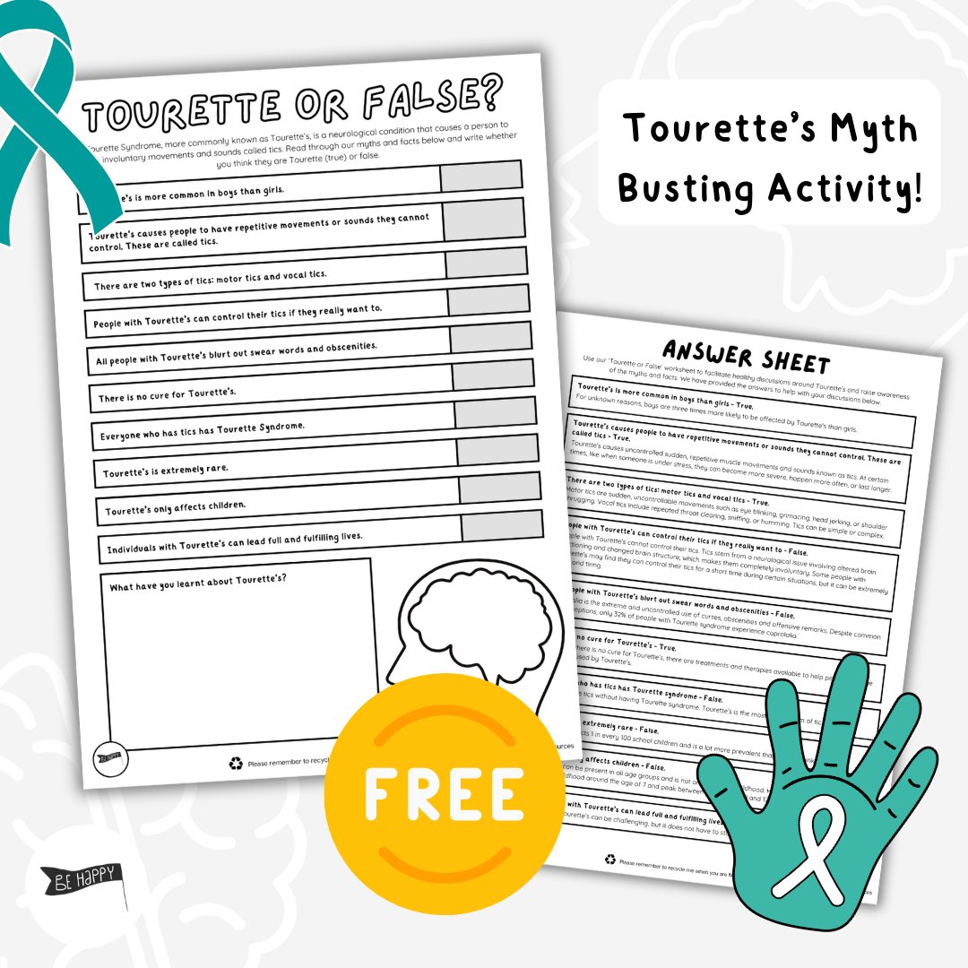 behappyresource's tweet image. It’s #TouretteAwarenessMonth and we have some new resources to help you educate and raise awareness of #Tourettes as well as support children with Tourette Syndrome. Find them on our website 🫶 behappyresources.co.uk