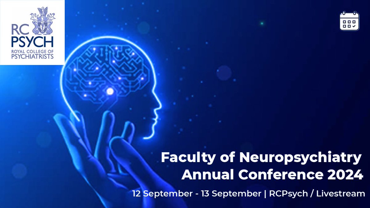 rcpsych's tweet photo. We are delighted to announce the @rcpsychNeuro annual conference will be taking place on Thursday 12 -Friday 13 September, in-person (RCPsych London)/livestreamed.
Find further details here: https://t.co/EJfEe9LXWP
#NeuroConf24 https://t.co/saDXd8hg9w